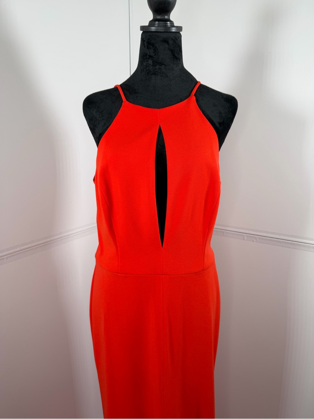 JAYGODFREY Coral Red Cutout Gown Size 10 - Picture 3 of 12